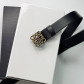 Стильний жіночий ремінь Loewe зі шкіри з бронзовою пряжкою
